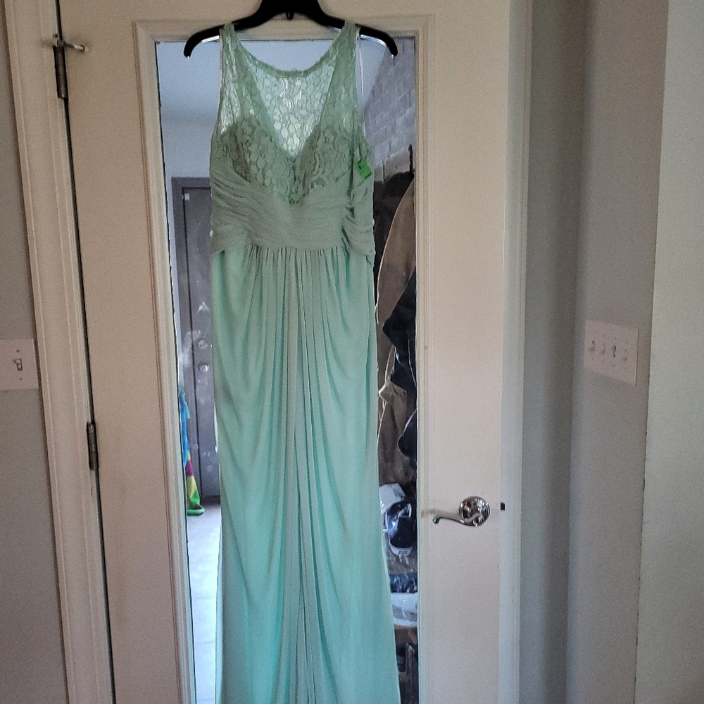 Davids bridal formal soft seafoam green size 12